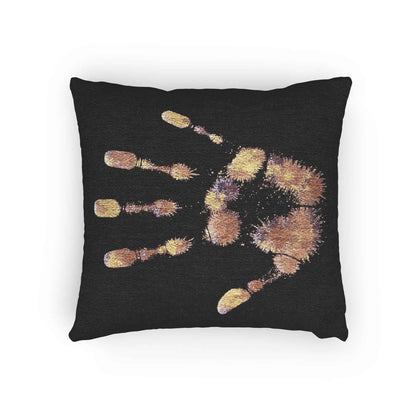 Coussin tissé à empreinte métallique | Coussin décoratif bohème