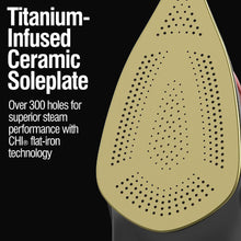 CHI 13101C Steam Iron for Clothes with Titanium Infused Ceramic Soleplate - Blemished package with full warranty