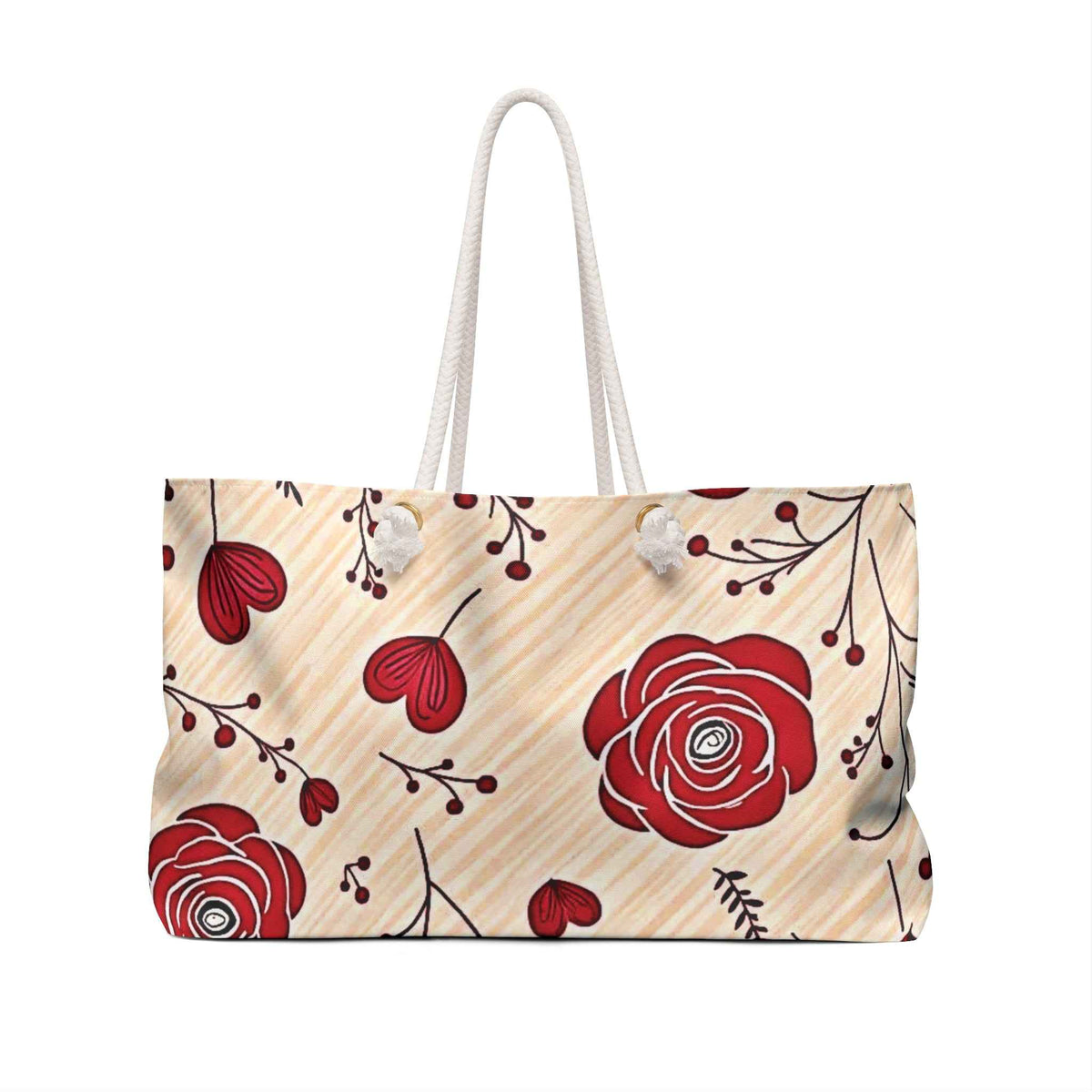 Motif floral rose | Sac de voyage week-end | Design cœur | Sac cabas pour maman occupée | Cadeaux de fête des mères
