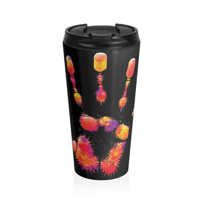 Mug de voyage — Gobelet en acier inoxydable avec motif patte de néon coloré