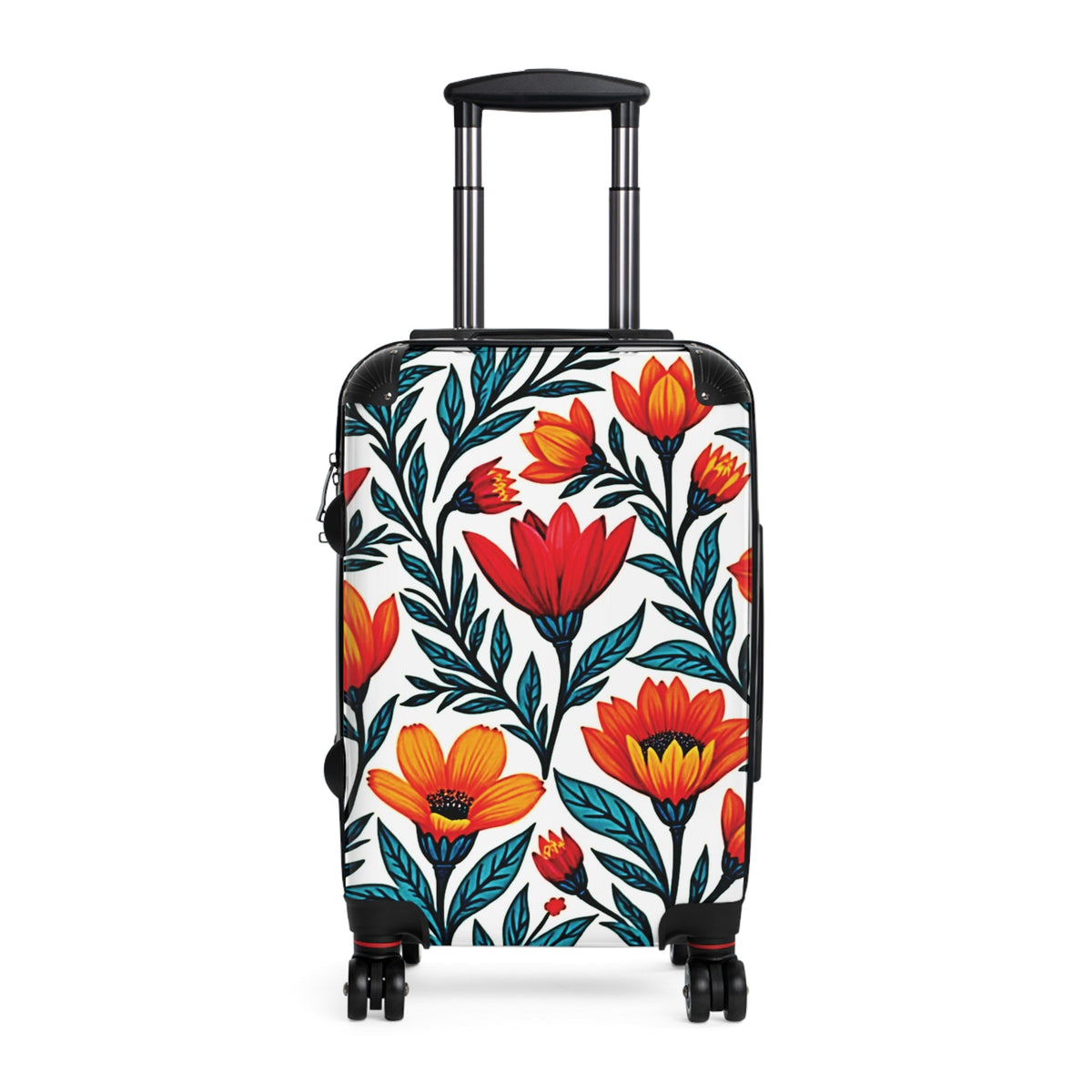 Valise de voyage florale – Bagage à main à imprimé tulipe rouge et orange audacieux