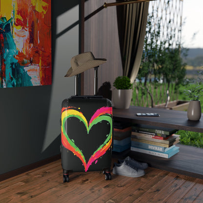Valise Cœur Coloré – Bagage Cabine Cœur Peinture Néon