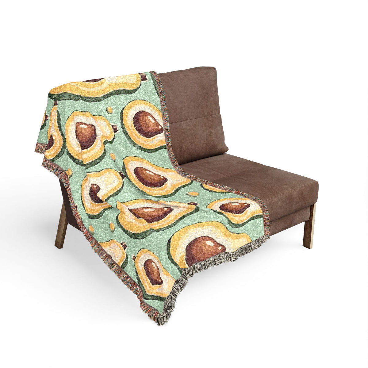 Jeté décoratif tissé motif avocat – Doux et confortable pour cuisine, salon et cadeaux
