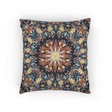 Geometric Mandala Woven Pillow | Boho Mosaic Throw Pillow