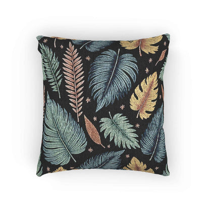 Oreiller Tissé Feuilles d'Automne | Motif Feuilles Multicolores, Coussin Texturé