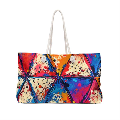 Sac de voyage géométrique coloré à imprimé triangle | Motif éclaboussures abstraites, Grand sac fourre-tout