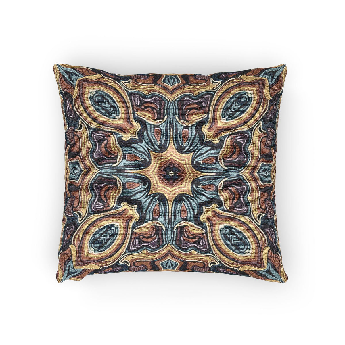Coussin tissé bohème – Coussin décoratif à motif médaillon mosaïque