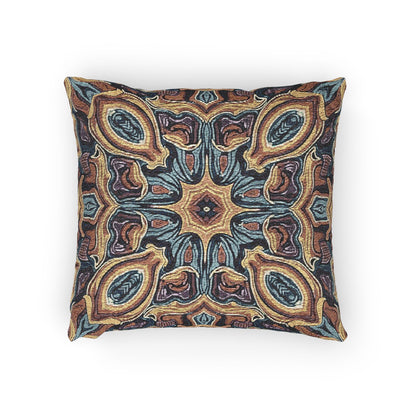 Coussin tissé bohème – Coussin décoratif à motif médaillon mosaïque