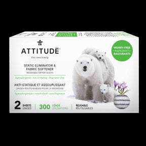 Attitude - Lingettes adoucissantes et antistatiques (300 unités)