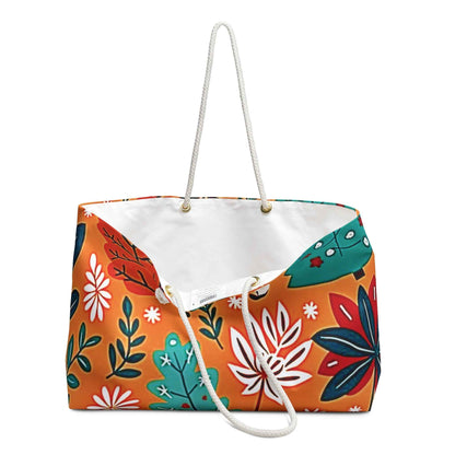 Autumn Leaves Weekender Bag | Orange Floral Travel Tote | Mom Carryon