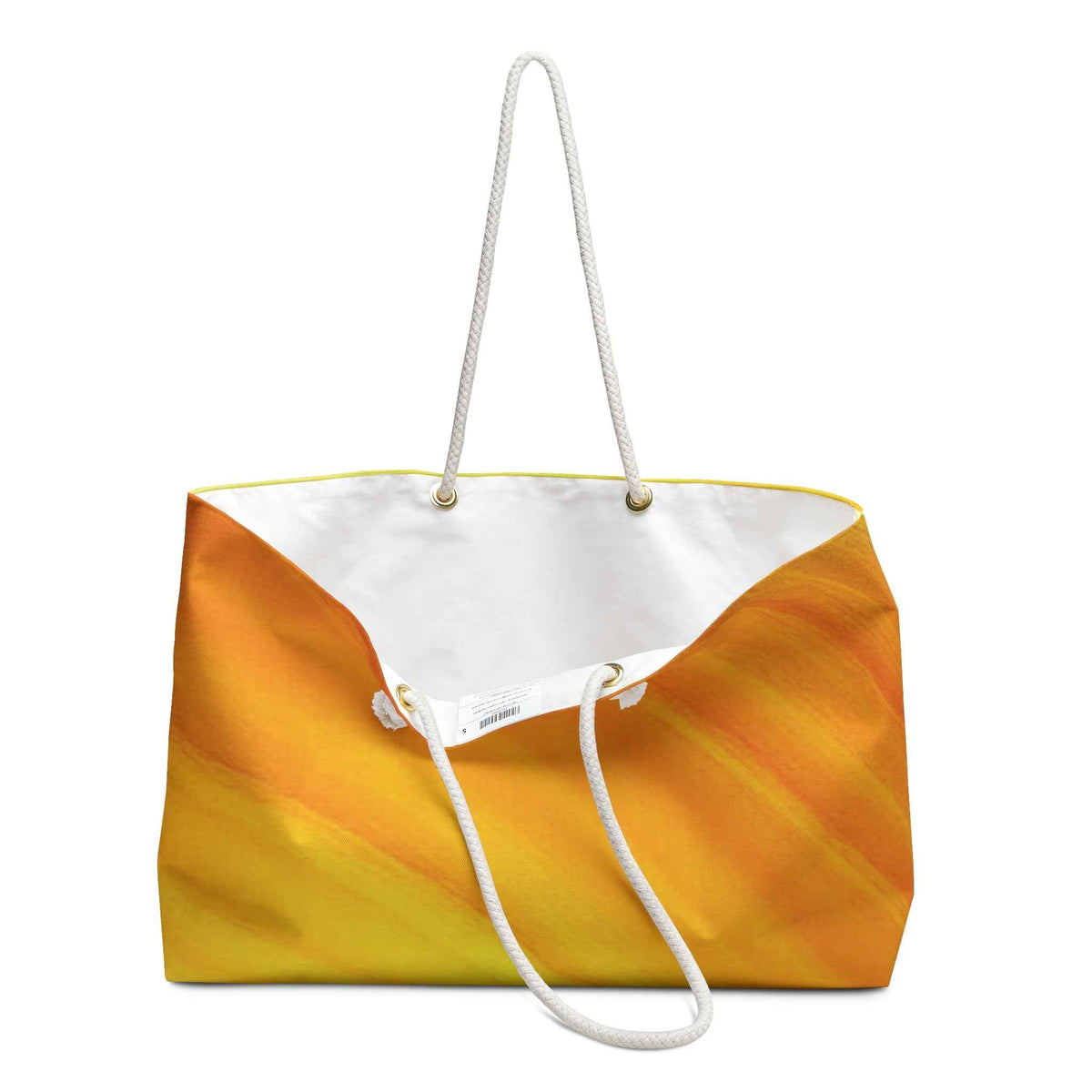Sac de voyage grand format dégradé coucher de soleil | Grand cabas de plage jaune orange