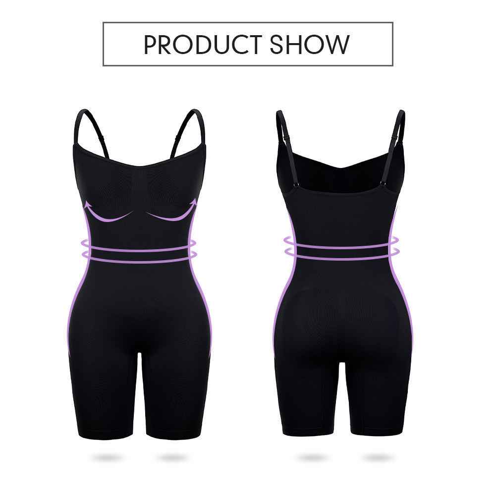 Caraco gainant taille de guêpe pour tous les jours, ouverture à l'entrejambe, gaine short sans enroulement - Body femme sculptant, contrôle ultime du ventre et effet push-up.