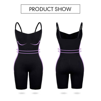 Caraco gainant taille de guêpe pour tous les jours, ouverture à l'entrejambe, gaine short sans enroulement - Body femme sculptant, contrôle ultime du ventre et effet push-up.