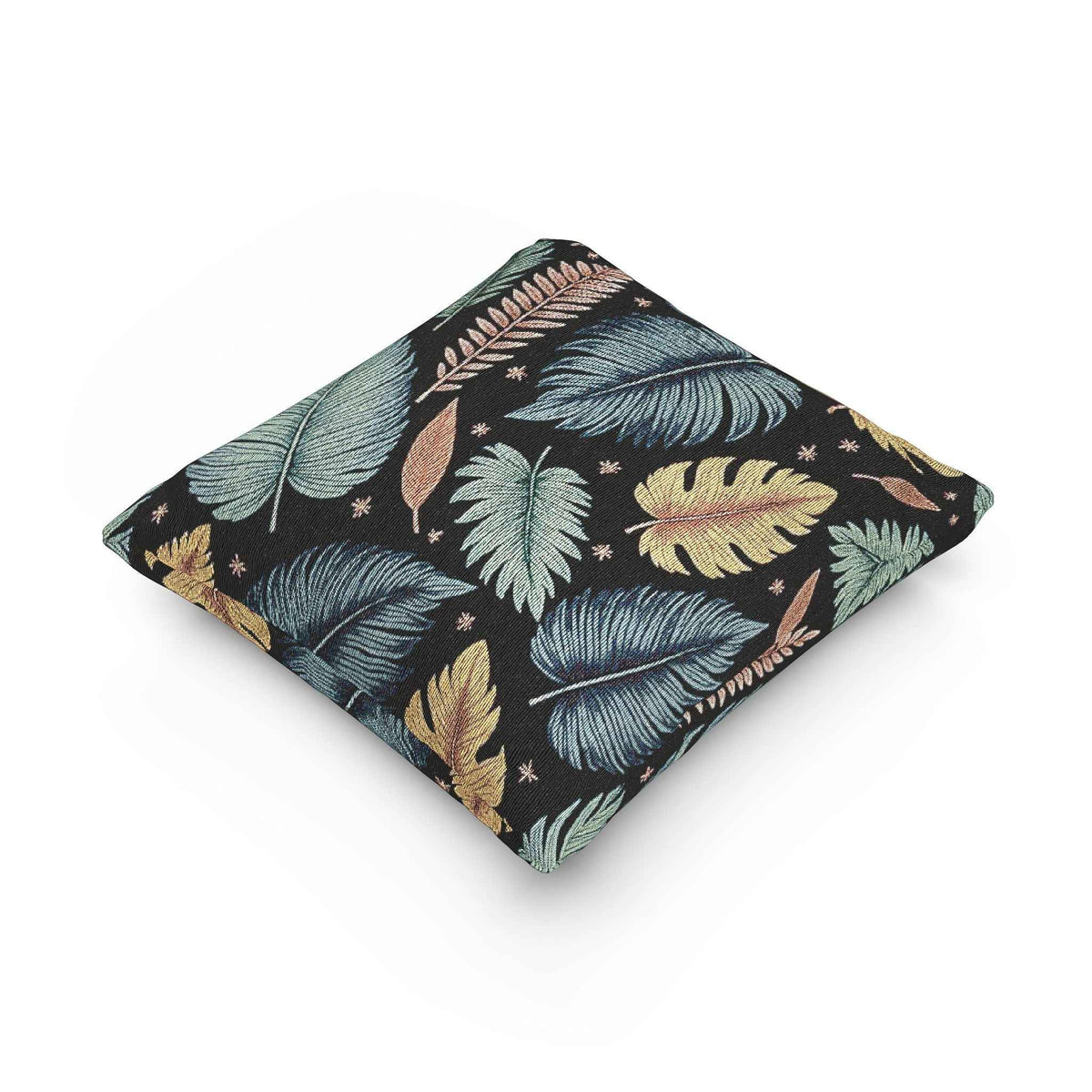 Oreiller Tissé Feuilles d'Automne | Motif Feuilles Multicolores, Coussin Texturé