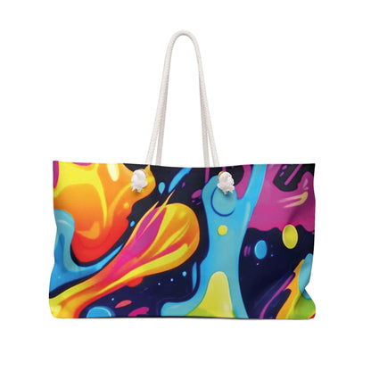 Sac de Voyage Fluide Abstrait Coloré | Sac Fourre-tout Néon Effet Liquide | Grand Cabas