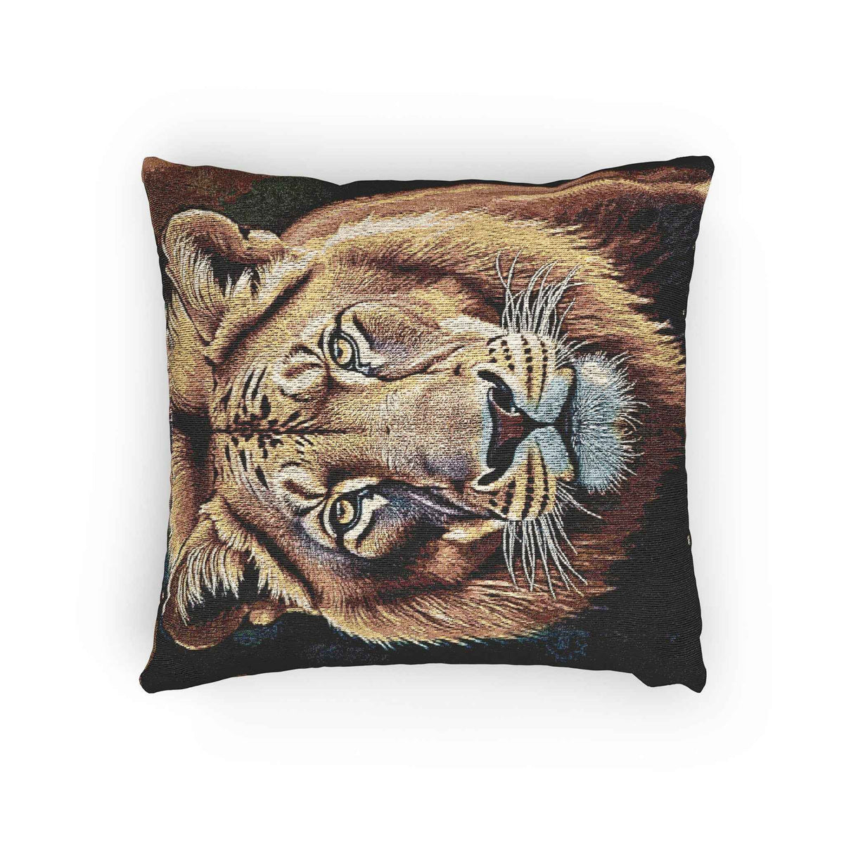 Oreiller tissé portrait de lion | Coussin décoratif visage de lion, Décoration d'intérieur faune
