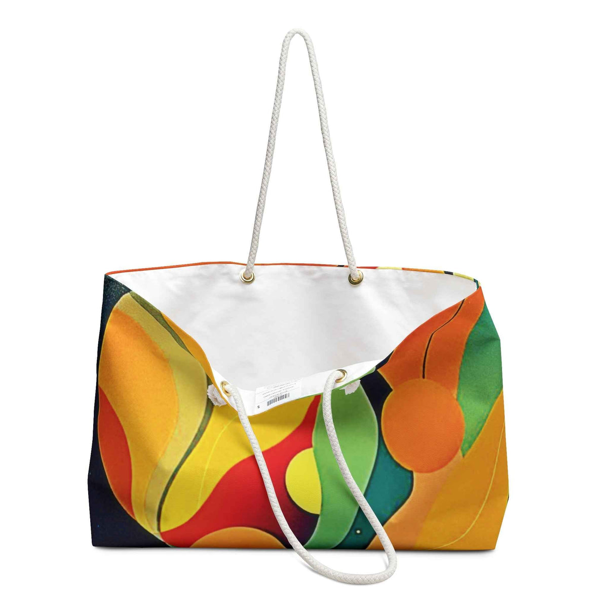 Sac de voyage « Vague Arc-en-ciel Abstraite Rétro » | Grand sac fourre-tout coloré