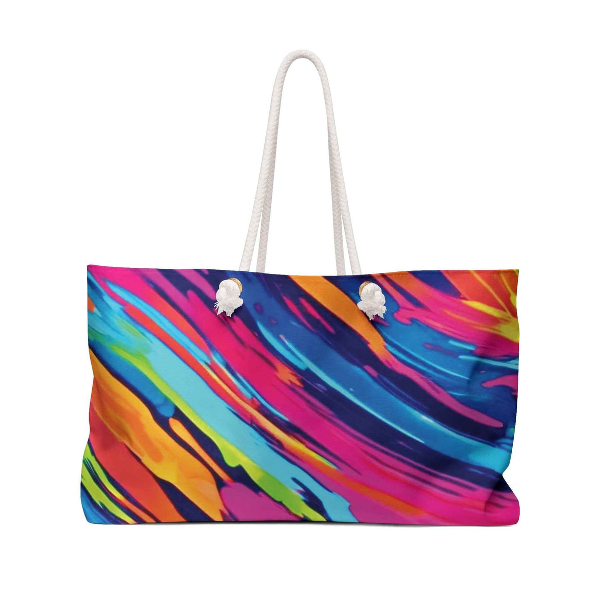 Sac de voyage abstrait avec motif de peinture fluo | Fourre-tout de voyage coloré | Grand sac fourre-tout