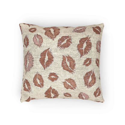 Oreiller tissé motif baisers | Coussin décoratif pour la maison et l'extérieur