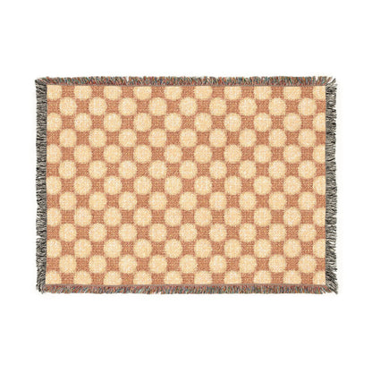Jeté de lit tissé à carreaux géométriques