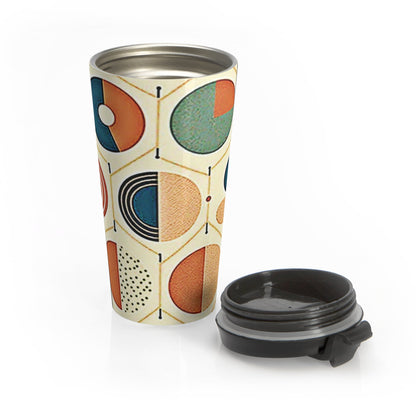Mug de voyage à motif géométrique Mid-Century | Motif cercle rétro