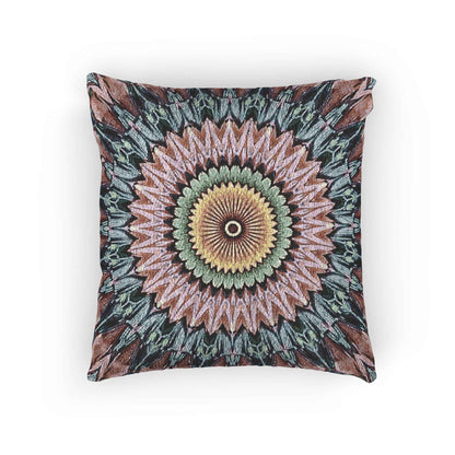 Mandala Sunburst Woven Pillow | Boho Geometric Decorative Cushion Cover