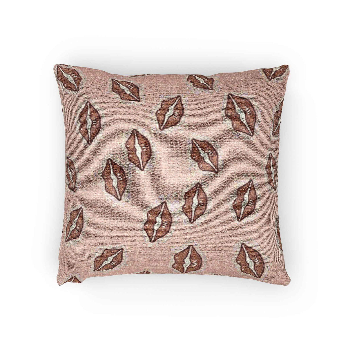 Coussin décoratif tissé motif bisou | Coussin décoratif imprimé lèvres