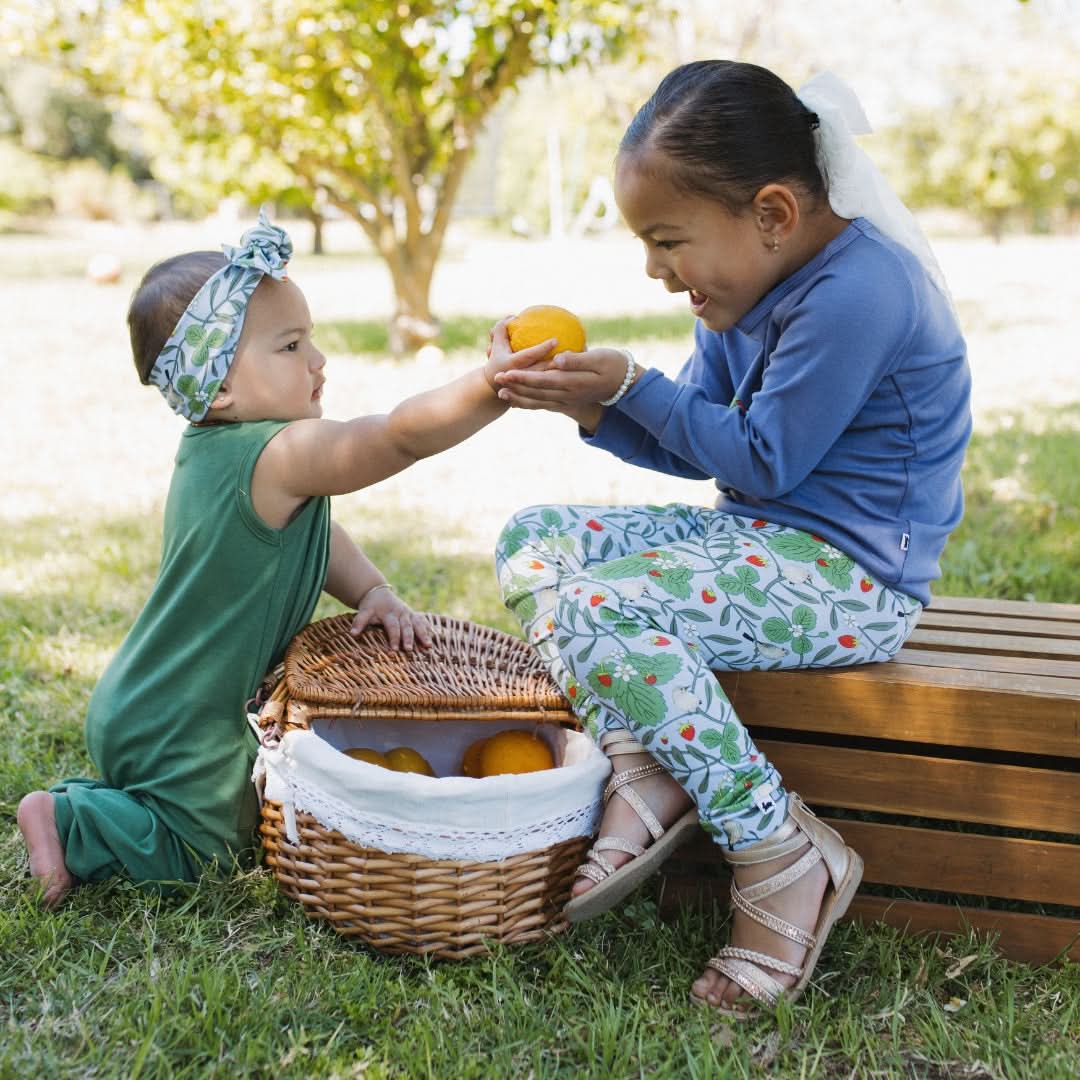 Youth Bamboo Leggings | Orange Smilies