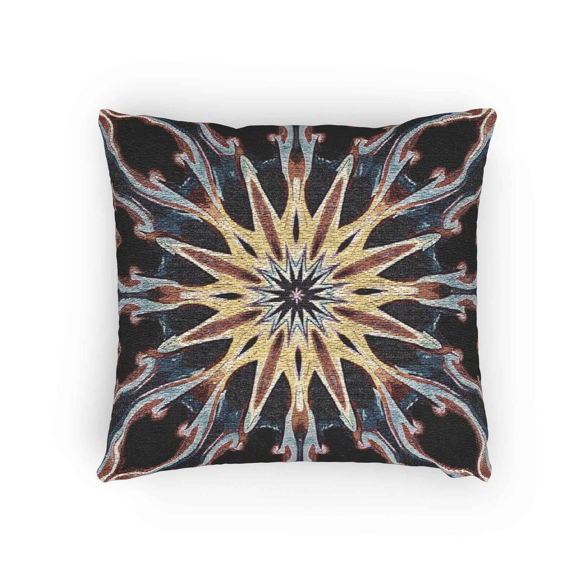 Coussin tissé Mandala Étoile | Coussin décoratif Bohème Géométrique