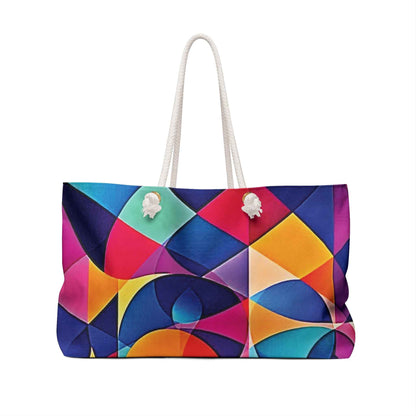 Sac de voyage géométrique abstrait coloré | Sac de voyage vibrant | Grand sac fourre-tout