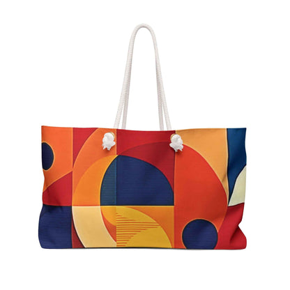 Sac de voyage géométrique abstrait à blocs de couleur | Cabas moderne | Grand sac fourre-tout