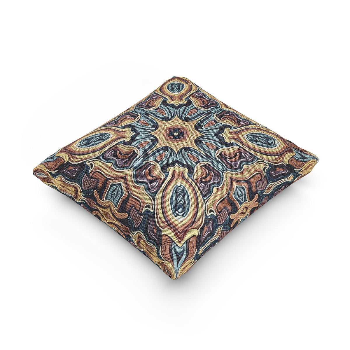 Coussin tissé bohème – Coussin décoratif à motif médaillon mosaïque
