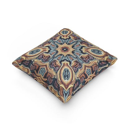 Coussin tissé bohème – Coussin décoratif à motif médaillon mosaïque