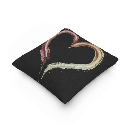 Oreiller Cœur Coup de Pinceau Iridescent | Oreiller Tissé