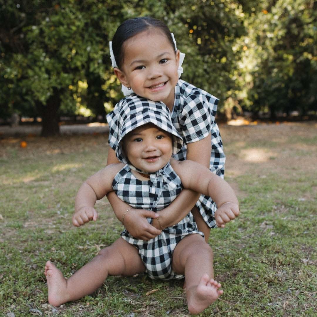 Baby/Kids' Bamboo Halter Romper | Bison Plaid