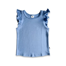 Kids' Bamboo Ruffle Shoulder Tank | Tidal Blue