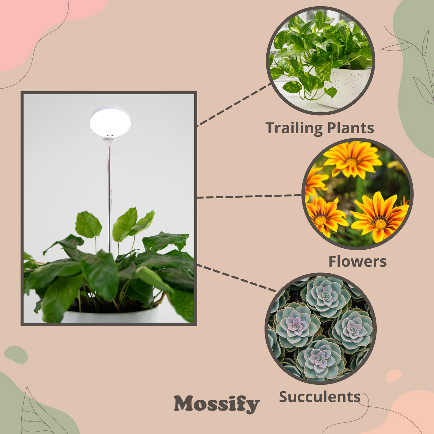 Lampe horticole LED réglable de 28 pouces