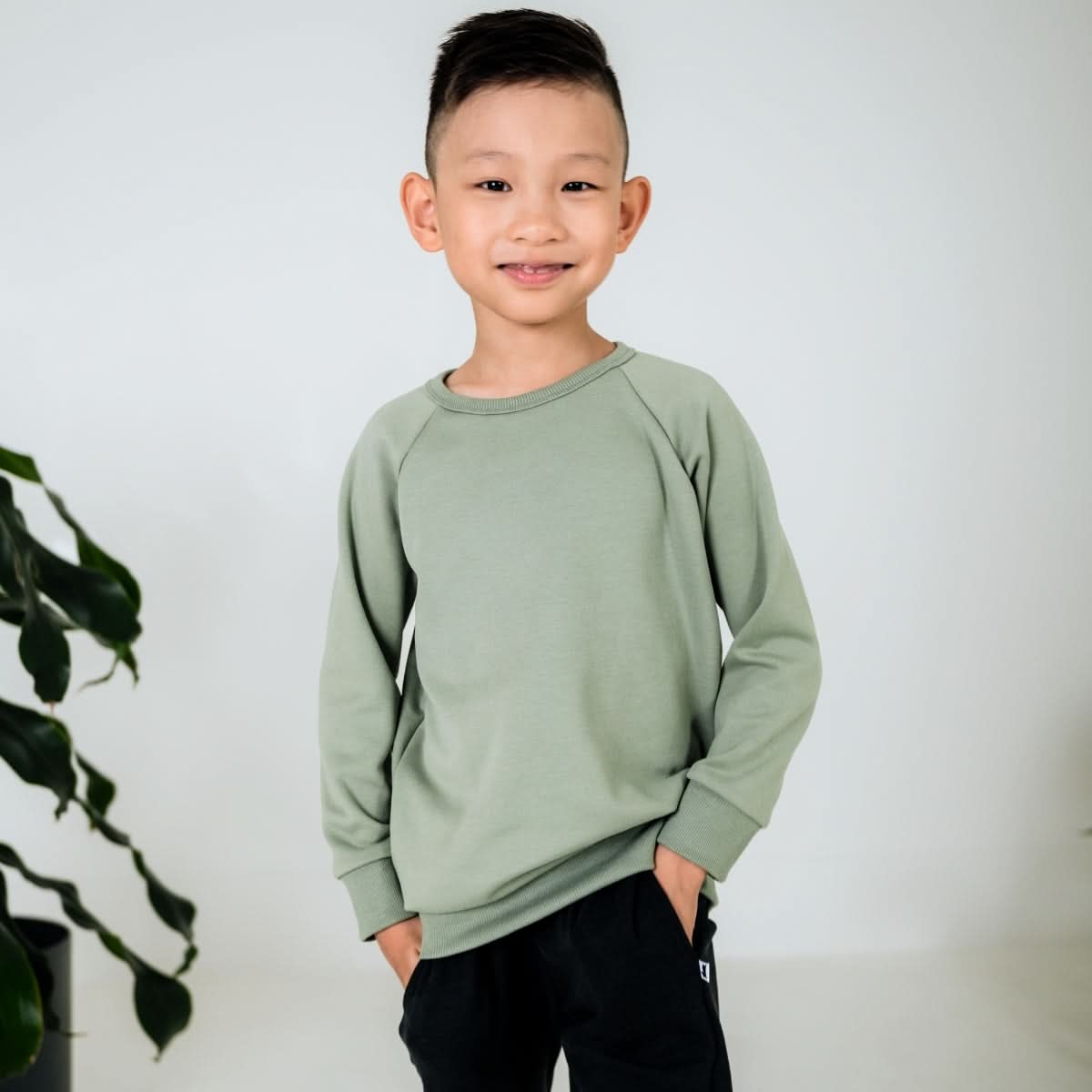 Youth Bamboo Fleece Raglan Pullover | Navy