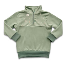 Youth Bamboo Fleece Half-Zip | Sage With Outer Space