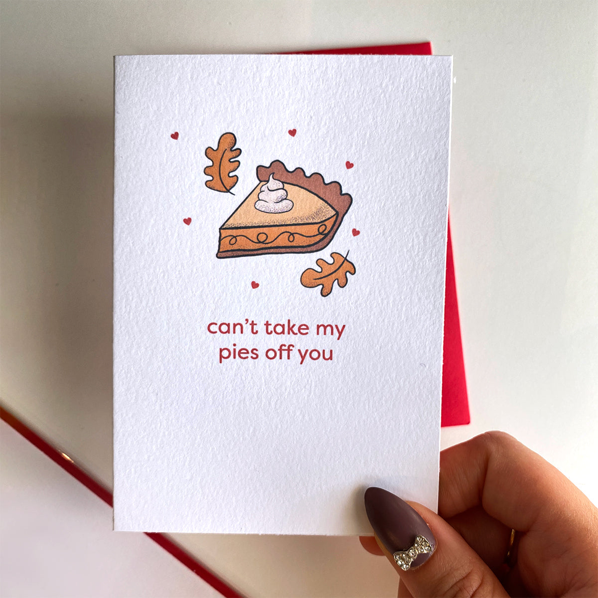 Mini Carte de Vœux "Can't Take My Pies Off You"