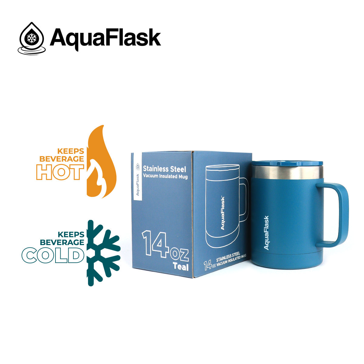 Mug Aquaflask isotherme avec couvercle et anse 415 ml (14 oz)