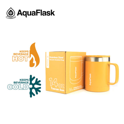 Mug Aquaflask isotherme avec couvercle et anse 415 ml (14 oz)
