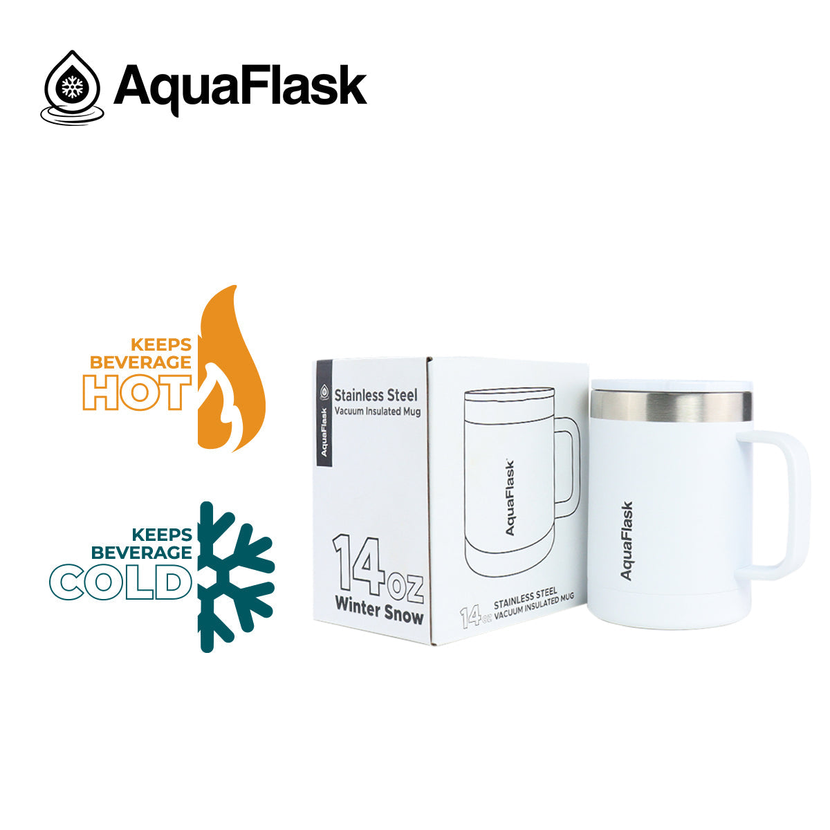 Mug Aquaflask isotherme avec couvercle et anse 415 ml (14 oz)