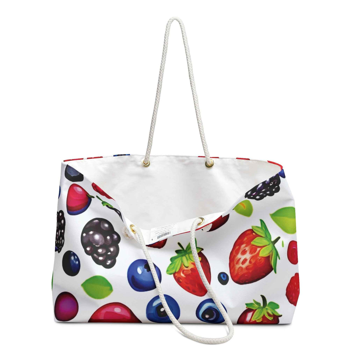 Sac de week-end motif Fruits Rouges Mélangés | Fraises Myrtilles Mûres, Grand Cabas