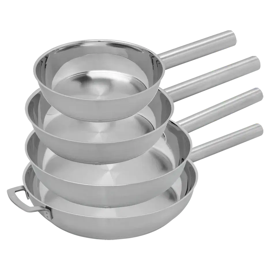 COMBEKK | Set de 4 poêles en acier inoxydable