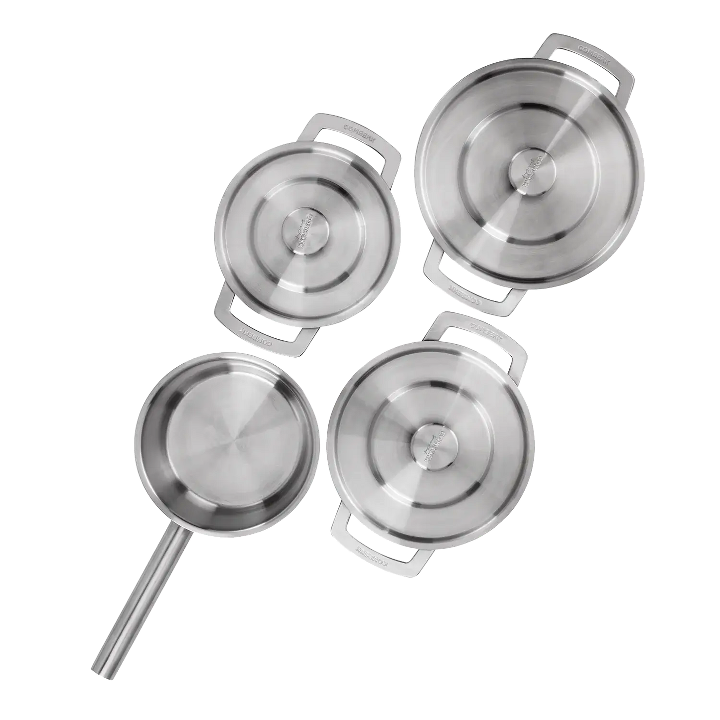 COMBEKK | SET DE 4 USTENSILES DE CUISINE EN ACIER INOXYDABLE