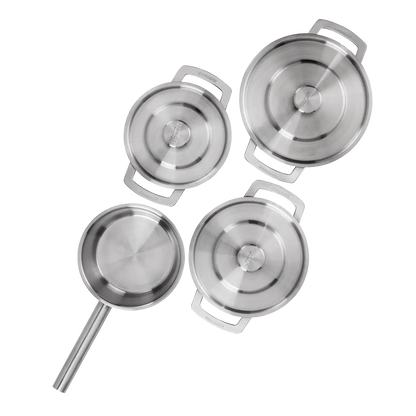 COMBEKK | SET DE 4 USTENSILES DE CUISINE EN ACIER INOXYDABLE