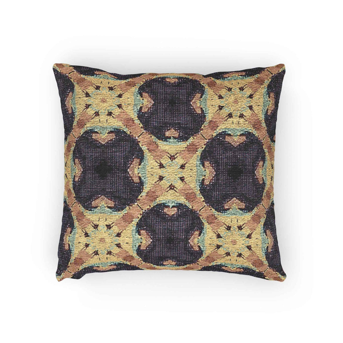 Oreiller tissé à motif mosaïque géométrique | Coussin décoratif à carreaux style bohème