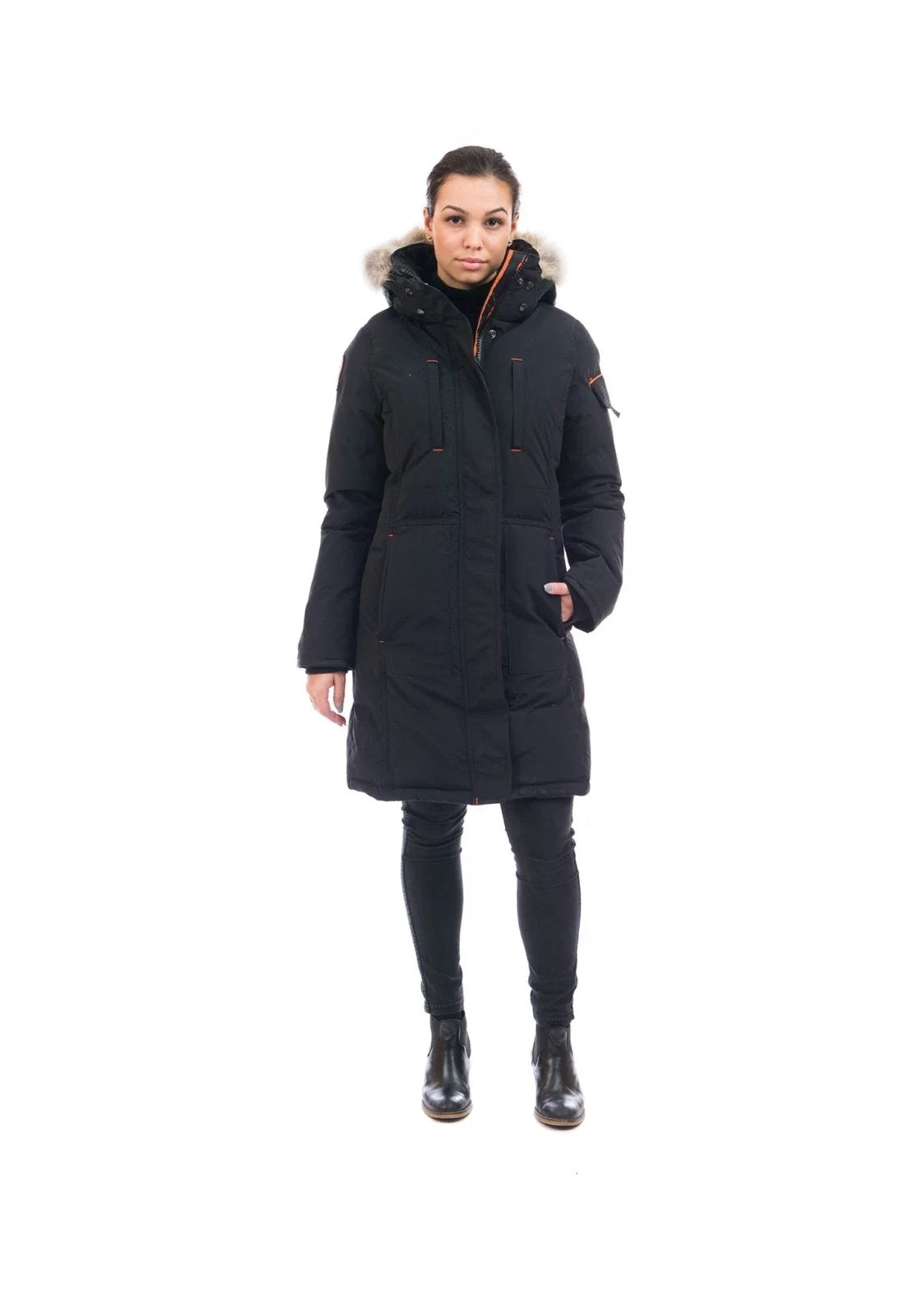Outdoor Survival Canada Women's Nisto -40 Down Parka, Orca Black, Large - ON DISPLAY