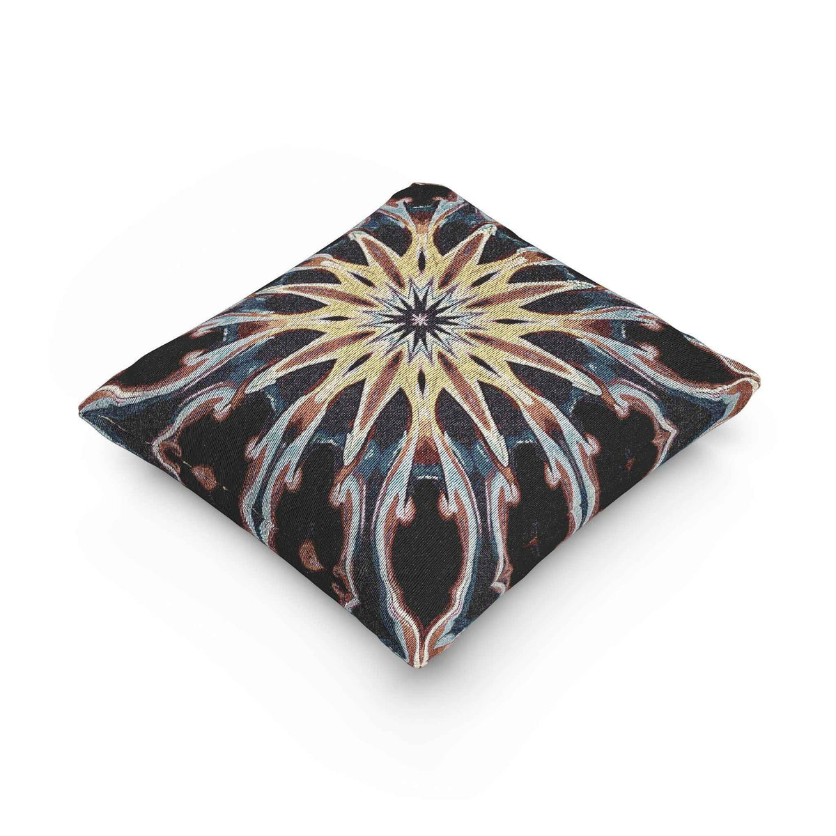 Coussin tissé Mandala Étoile | Coussin décoratif Bohème Géométrique